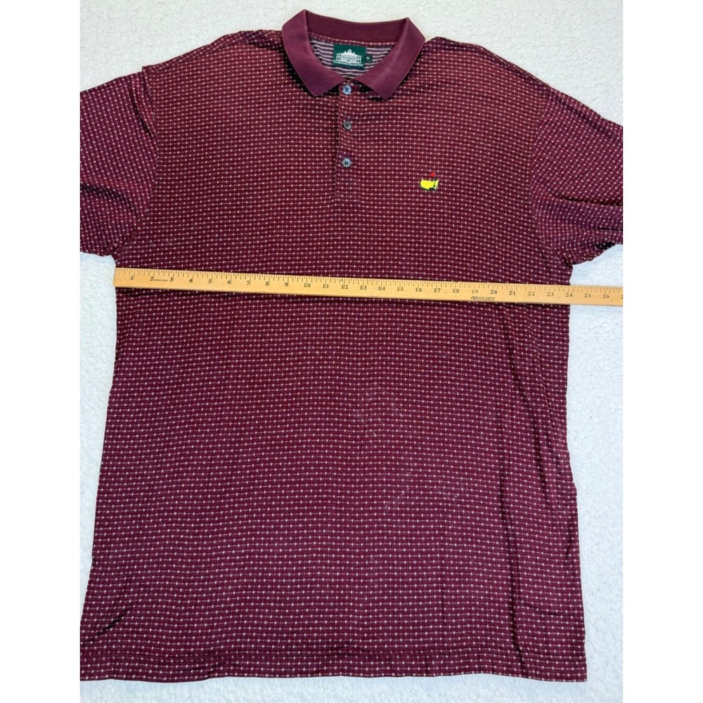 Clubhouse Collection Masters Golf Polo Shirt Mens XL Burgundy Micro Print Logo - Picture 5 of 7